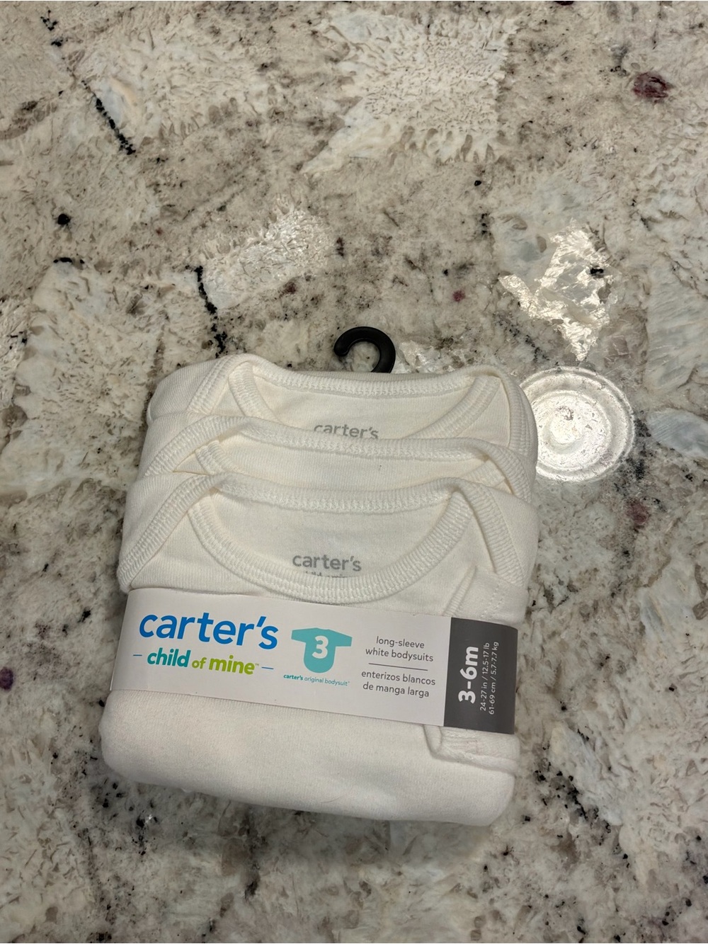 Carter's White Long-Sleeve Baby Bodysuit 3-Pack